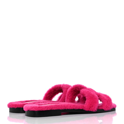Hermes Woolskin Oran Sandals 36 Rose Fuchsia 4 of 8