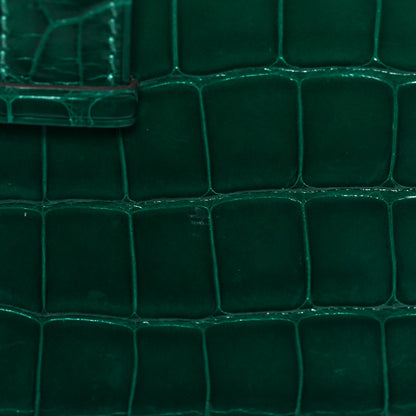 Hermes Shiny Alligator Bearn Compact Wallet Vert Emeraude 8 of 8
