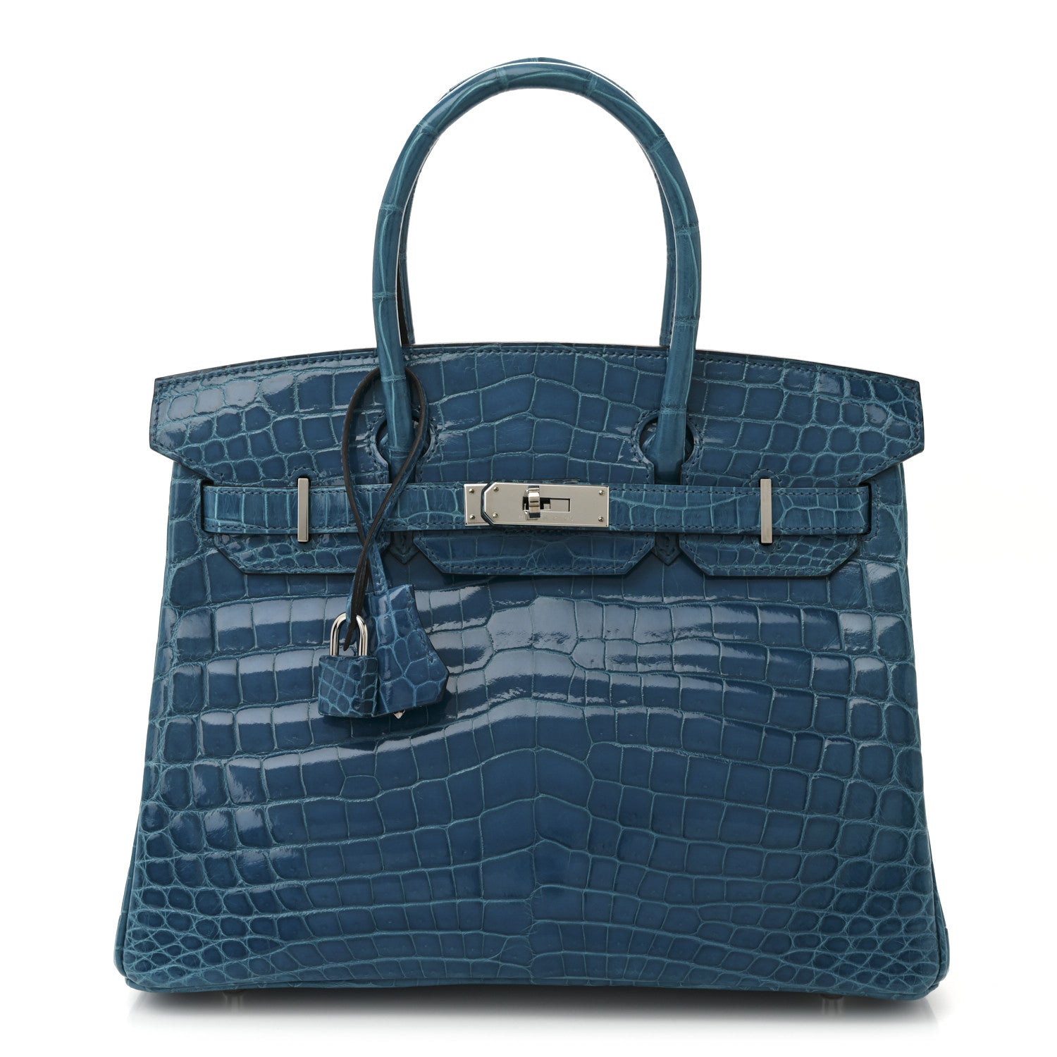Hermes Shiny Niloticus Crocodile Birkin 30 Bleu Izmir 1 of 11