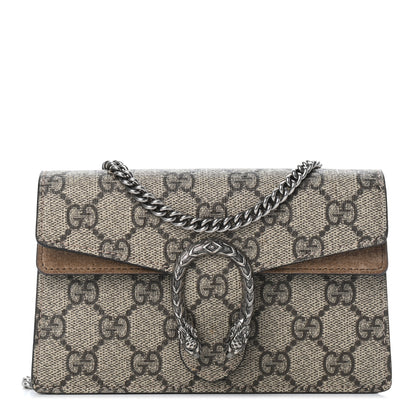 Gucci GG Supreme Monogram Super Mini Dionysus Shoulder Bag Taupe 1 of 5