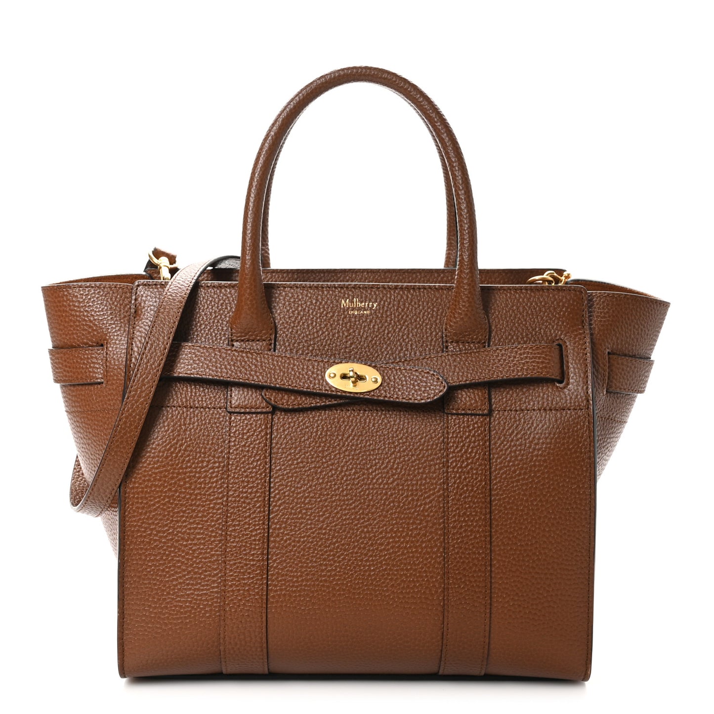 Grain Vegetable Tanned Calfskin Small Zipped Bayswater Oak