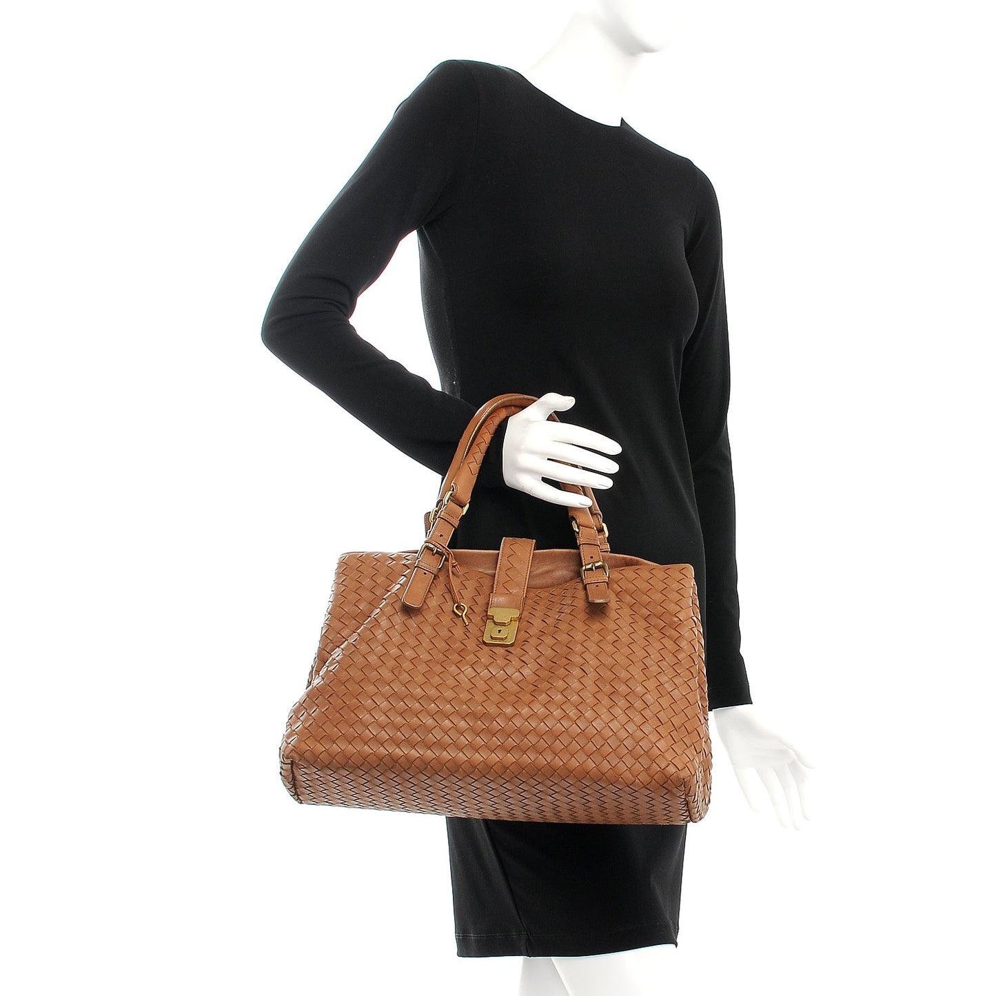 Nappa Intrecciato Medium Roma Tote Noce