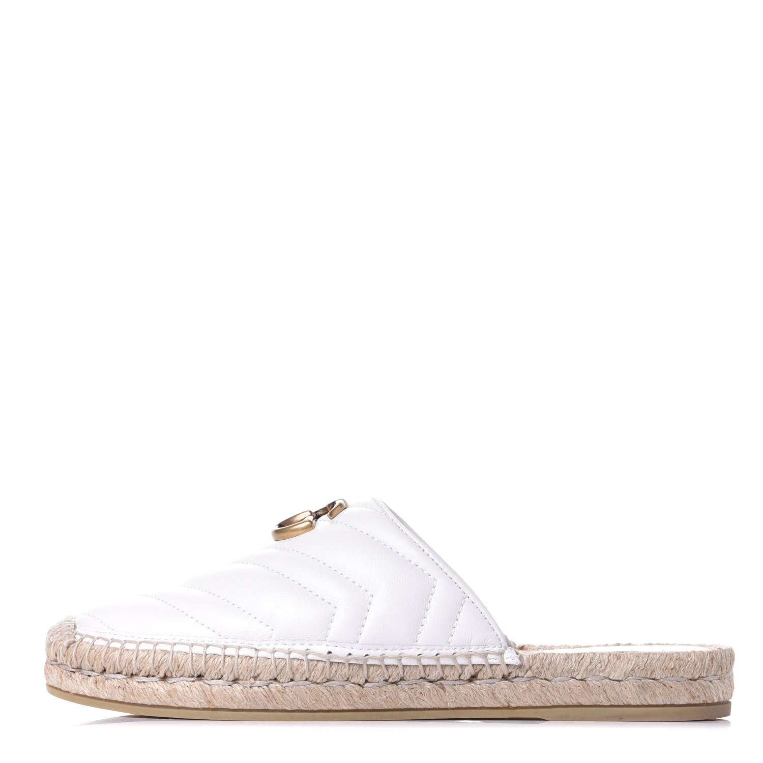 Gucci Nappa Matelasse GG Marmont Espadrille Slippers 38.5 Great White 1 of 12