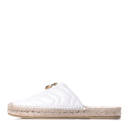 Gucci Nappa Matelasse GG Marmont Espadrille Slippers 38.5 Great White 1 of 12