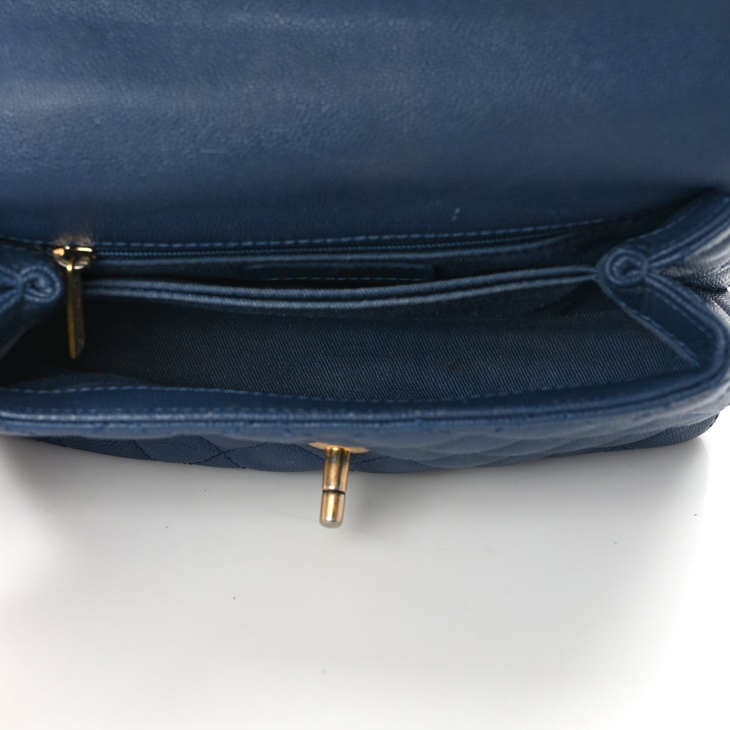 Caviar Quilted Mini Coco Handle Flap Blue
