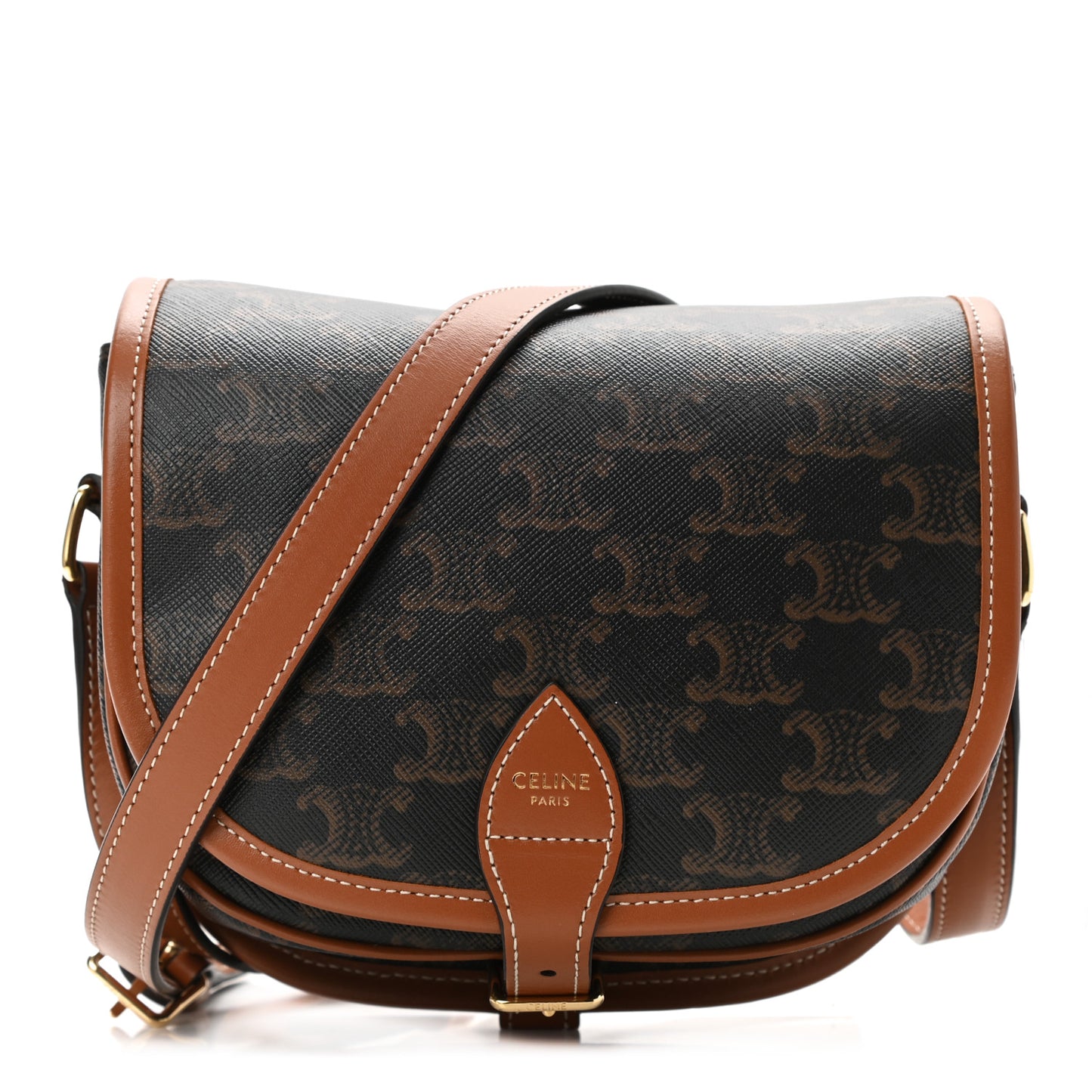 Triomphe Canvas Medium Folco Bag Tan