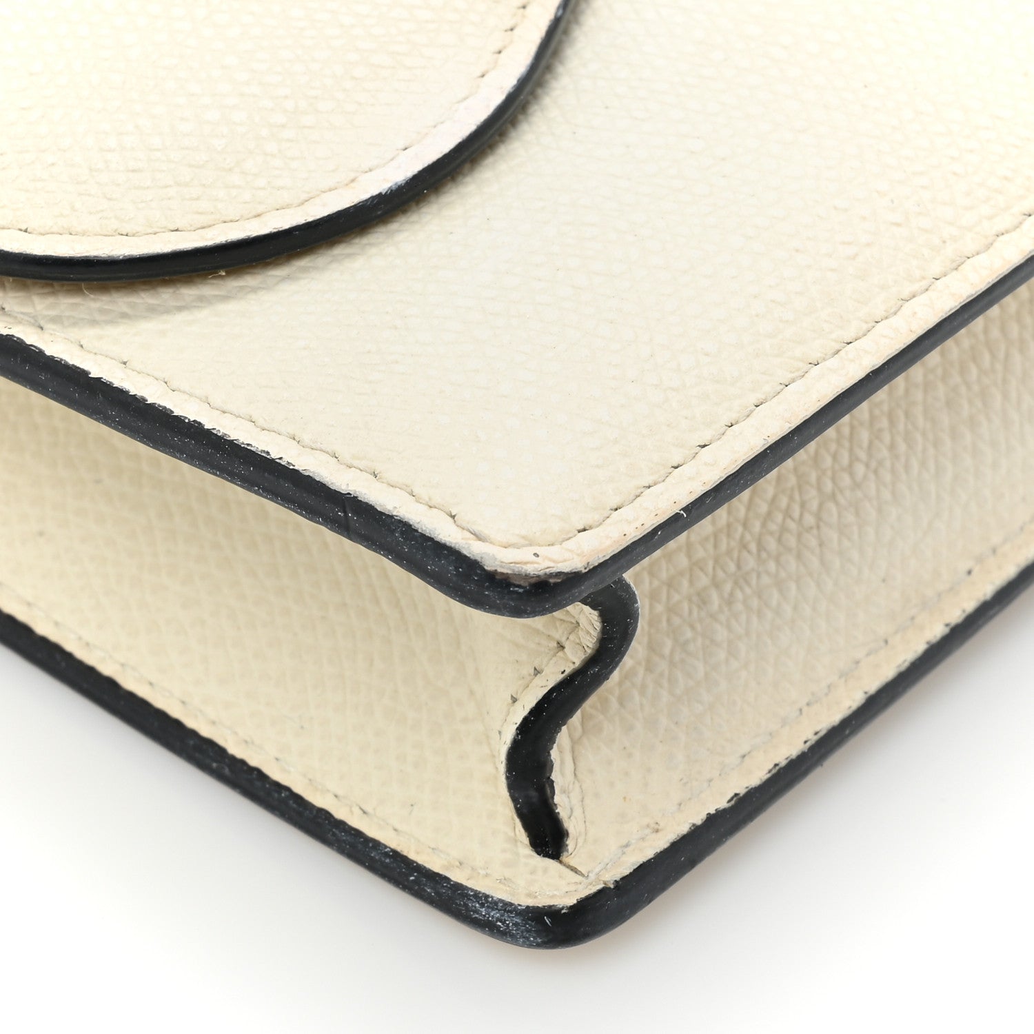 Christian Dior Grained Calfskin Saddle Chain Pouch Off White 17 of 22