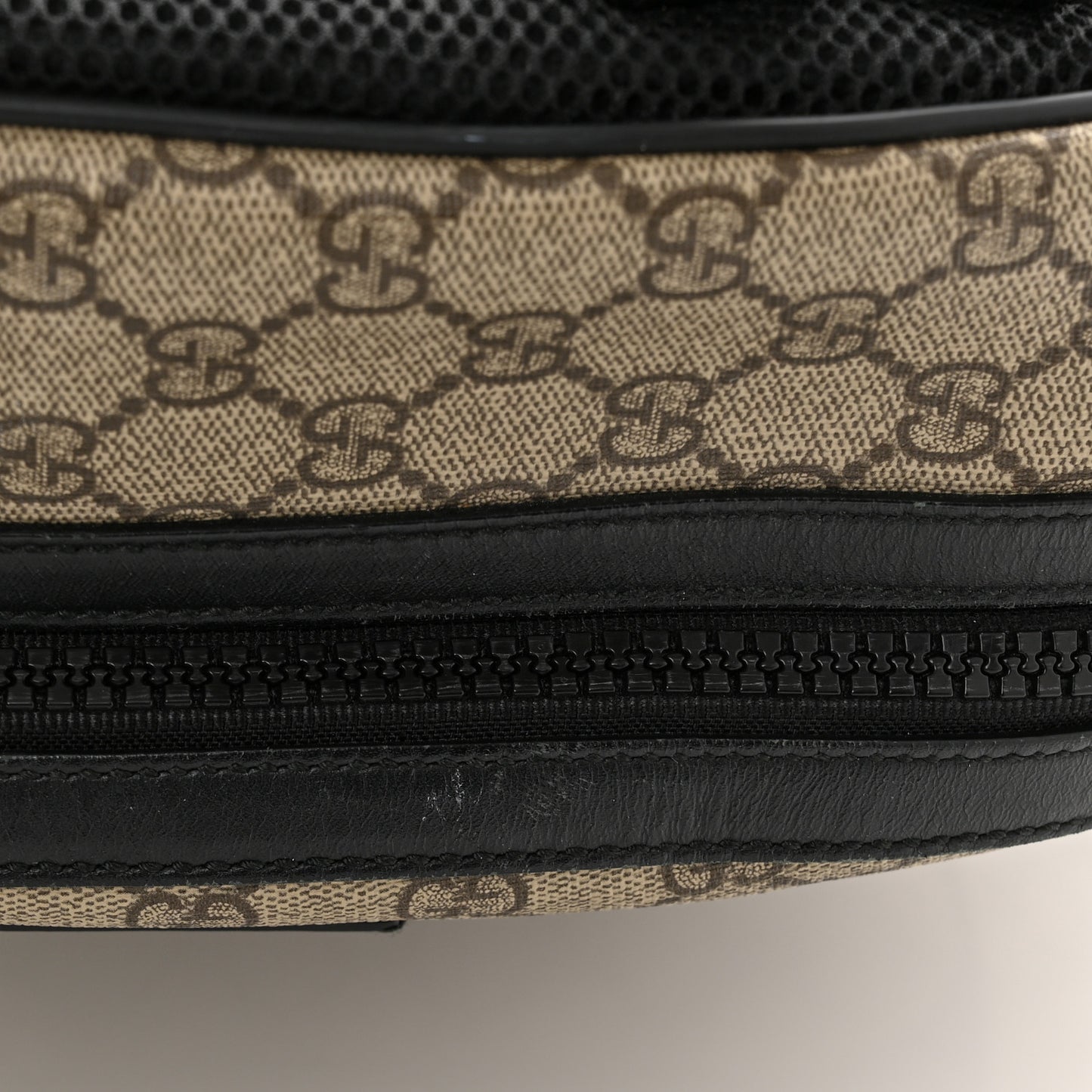 GG Supreme Monogram Medium Backpack Black