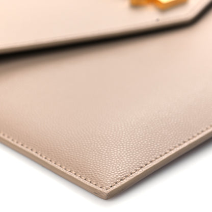 Saint Laurent Grain De Poudre Uptown Pouch Dark Beige 9 of 10