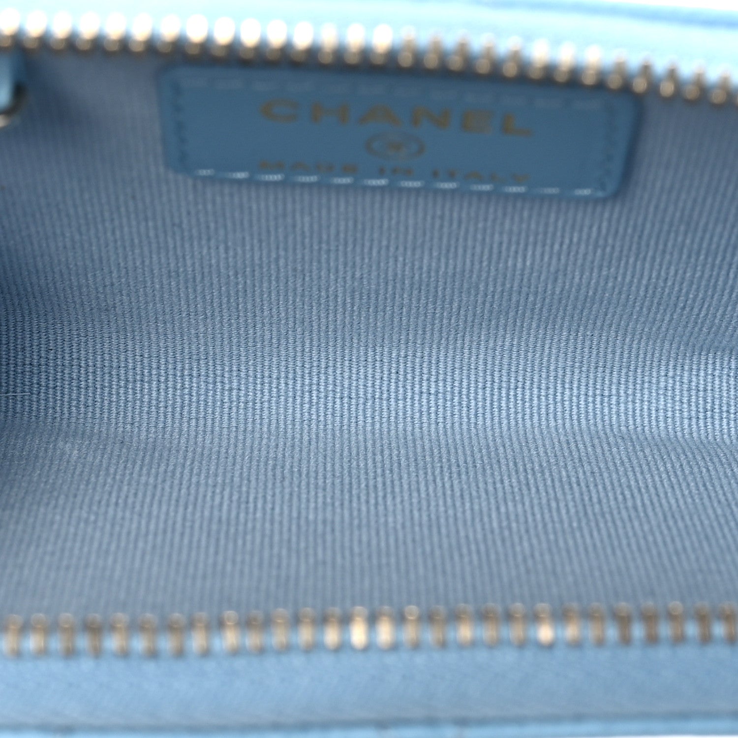 Chanel Caviar Quilted Zipped Key Holder Case Light Blue 5 of 7