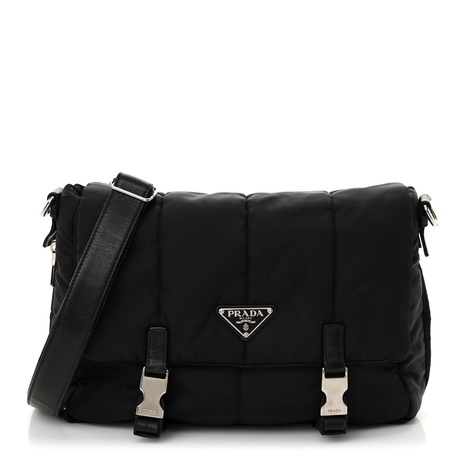 Prada Tessuto Nylon Bomber Messenger Black 1 of 14