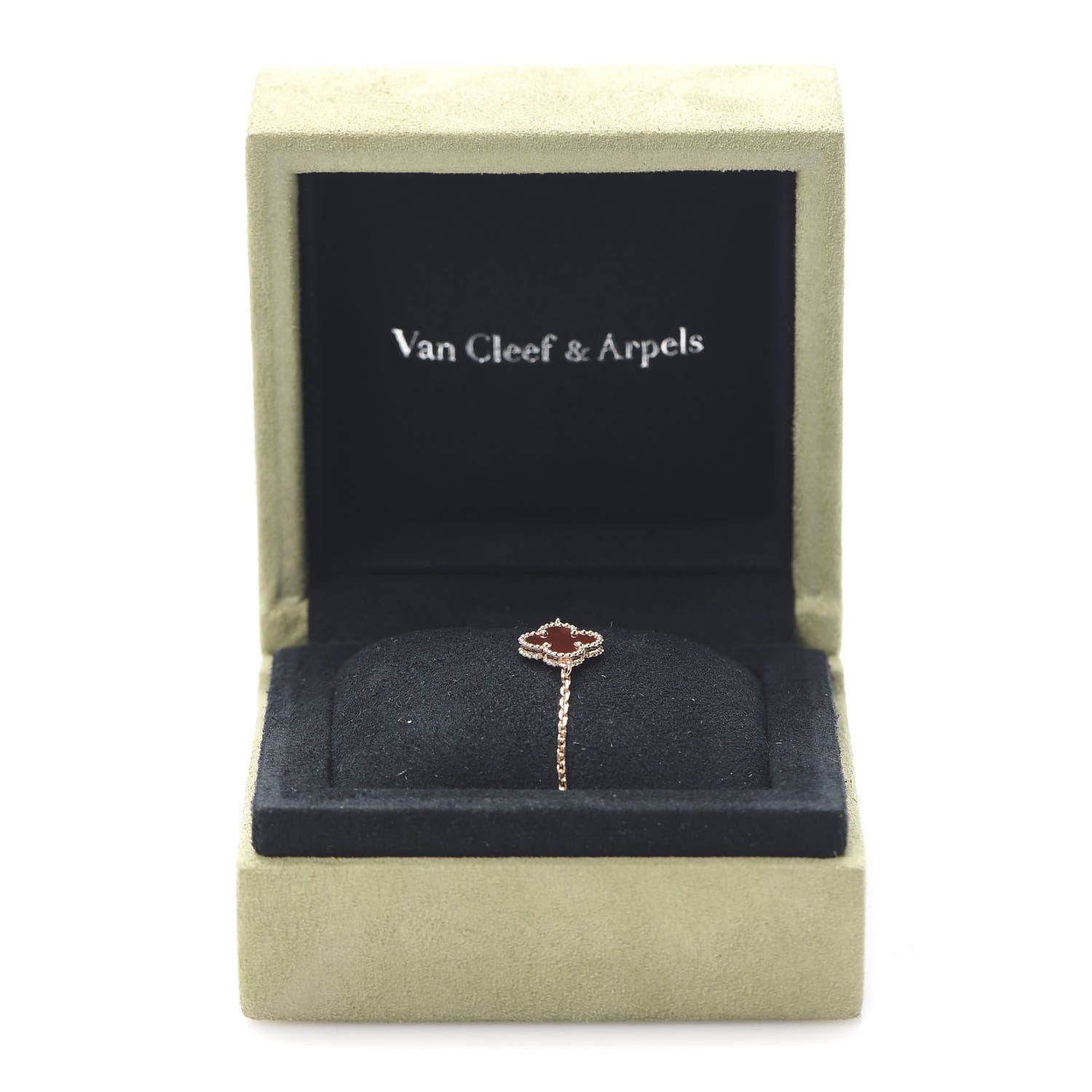 Van Cleef & Arpels 18K Rose Gold Carnelian Sweet Alhambra Bracelet 7 of 7
