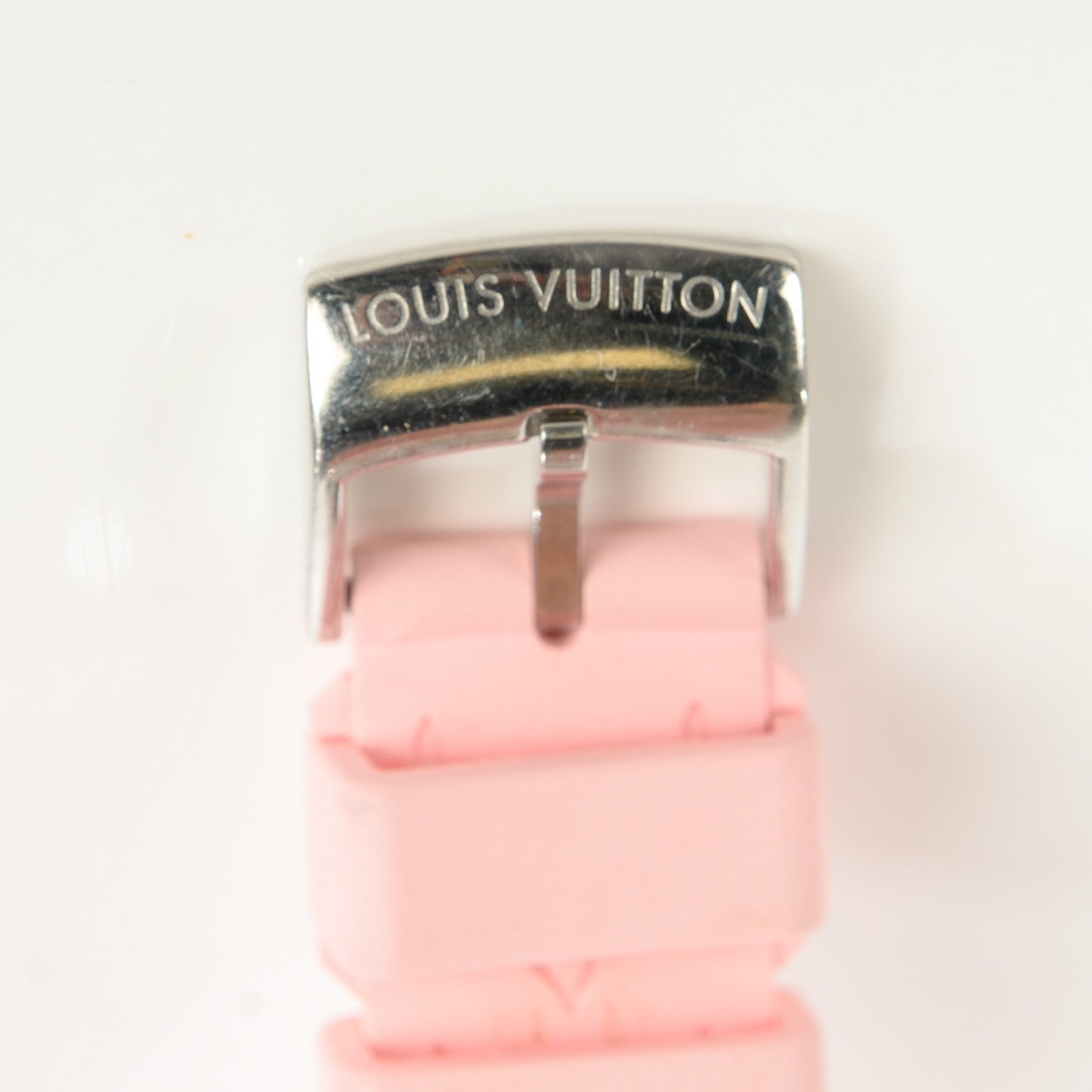 Louis Vuitton Stainless Steel Rubber 28mm Lovely Diamonds Tambour Watch Rose 6 of 8