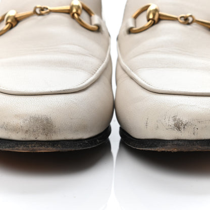 Gucci Lambskin Womens Brixton Horsebit Loafers 37 Mystic White 5 of 5