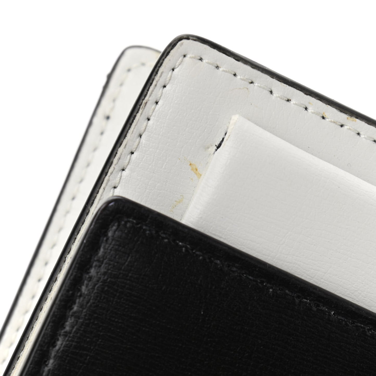 New Aspen Calfskin Bi-Color Monogram Sunset Chain Wallet Black Dirty White