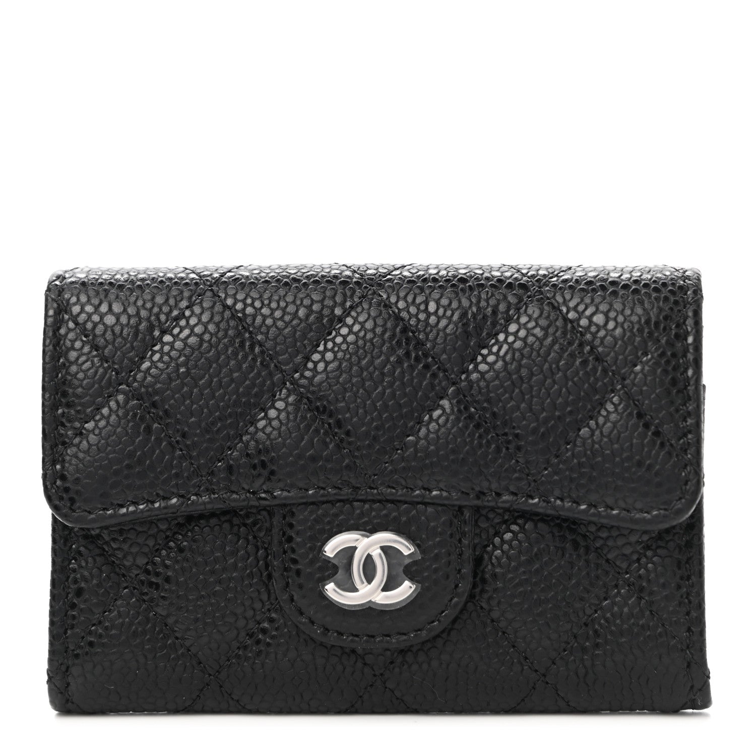 Chanel Caviar Quilted Flap Card Holder Wallet Black 1 of 7