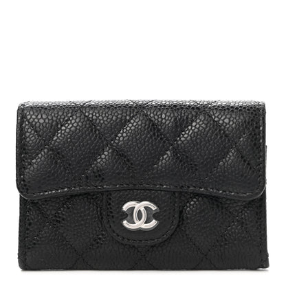Chanel Caviar Quilted Flap Card Holder Wallet Black 1 of 7