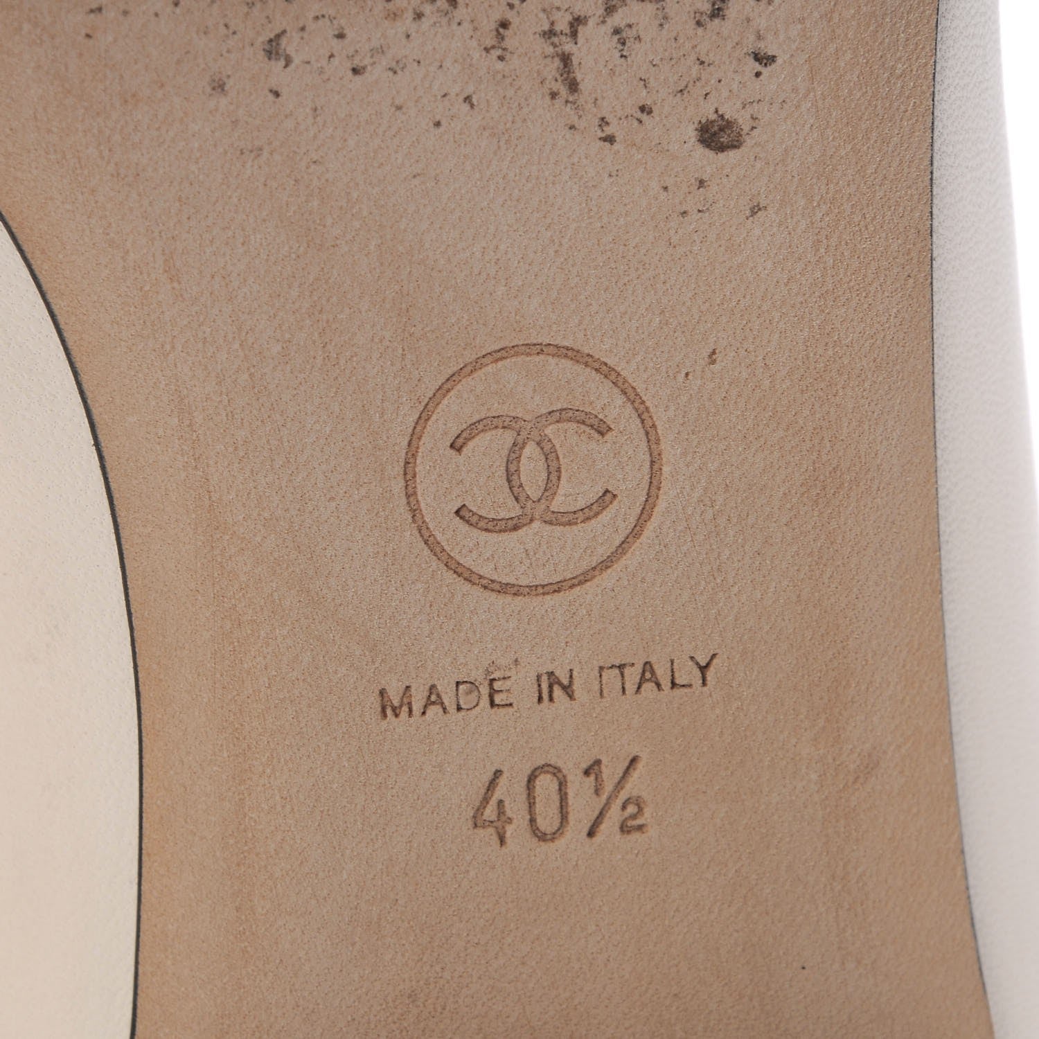 Chanel Lambskin Crystal CC Cap Toe Ballerina Flats 40.5 Beige Black 8 of 20