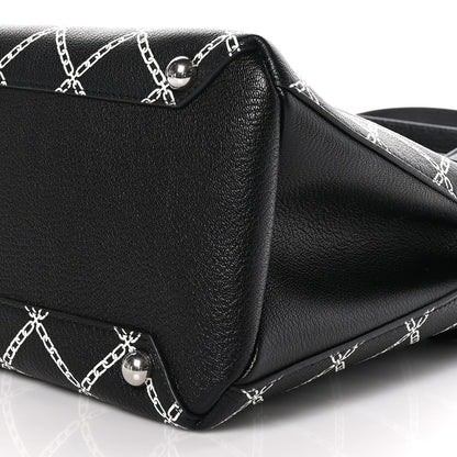 Burberry Goatskin Chain Print Medium Banner Tote Black 9 of 9