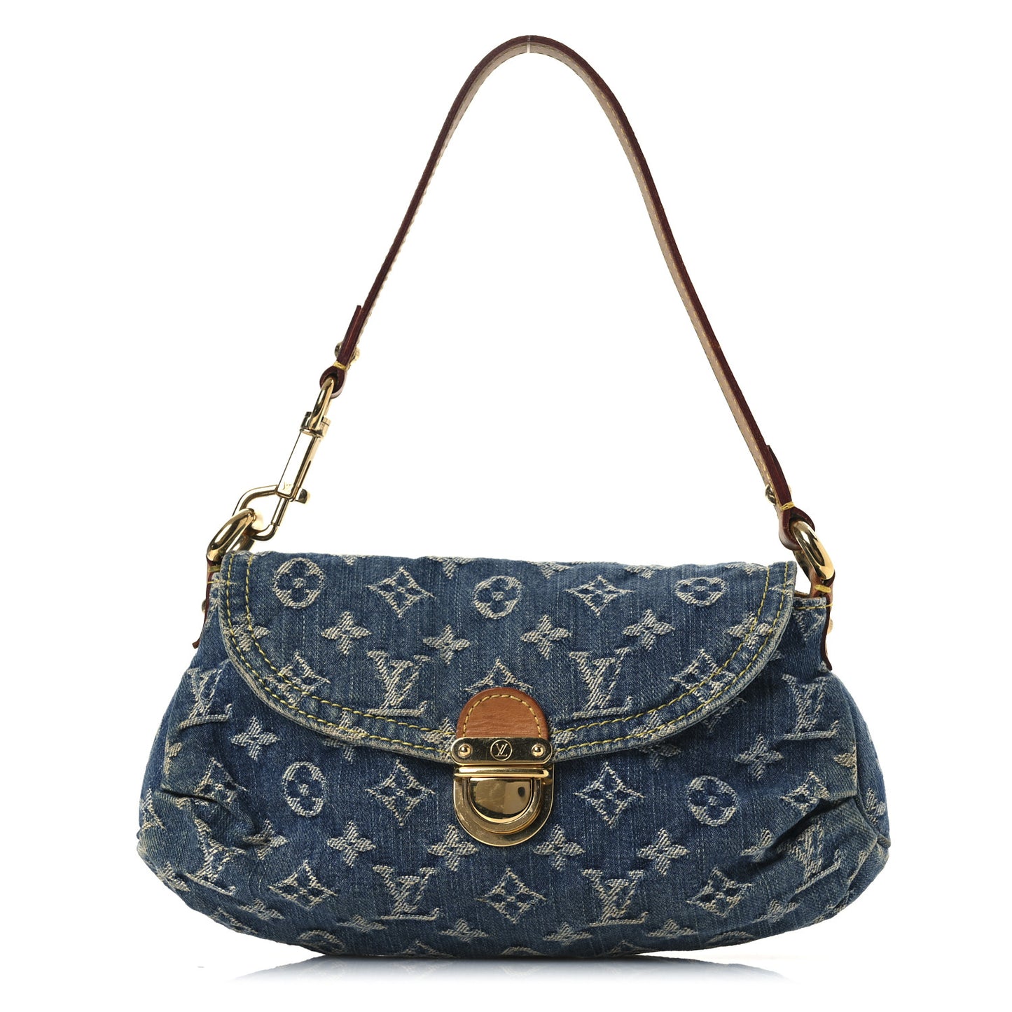 Monogram Denim Mini Pleaty Blue