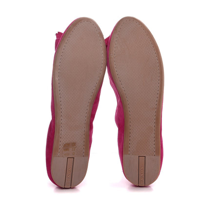 Prada Suede Bow Toe Ballerina Flats 39.5 Peonia 7 of 12