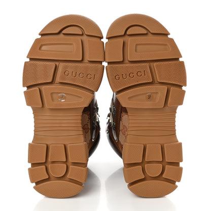 Gucci X SEGA Suede Calfskin GG Monogram Womens Flashtrek High-Top Sneakers 37 New Cuir Beige Ruggine 5 of 14