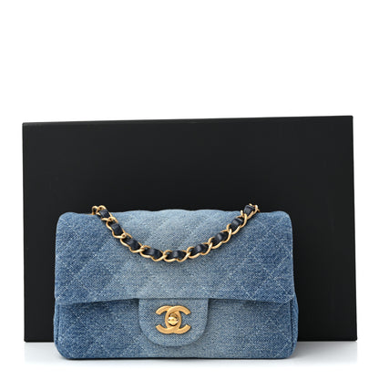 Chanel Washed Denim Quilted Mini Rectangular Flap Blue 11 of 11