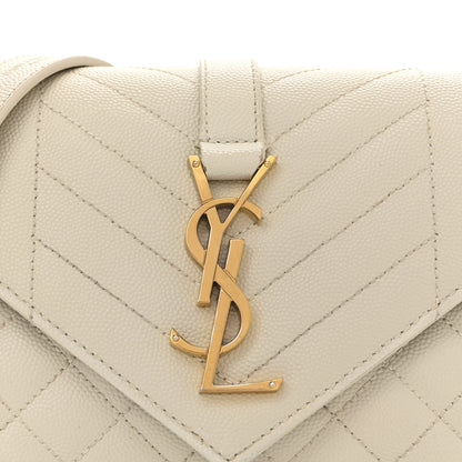 Saint Laurent Grain De Poudre Textured Mixed Matelasse Triquilt Small Monogram Satchel Crema Soft 8 of 11