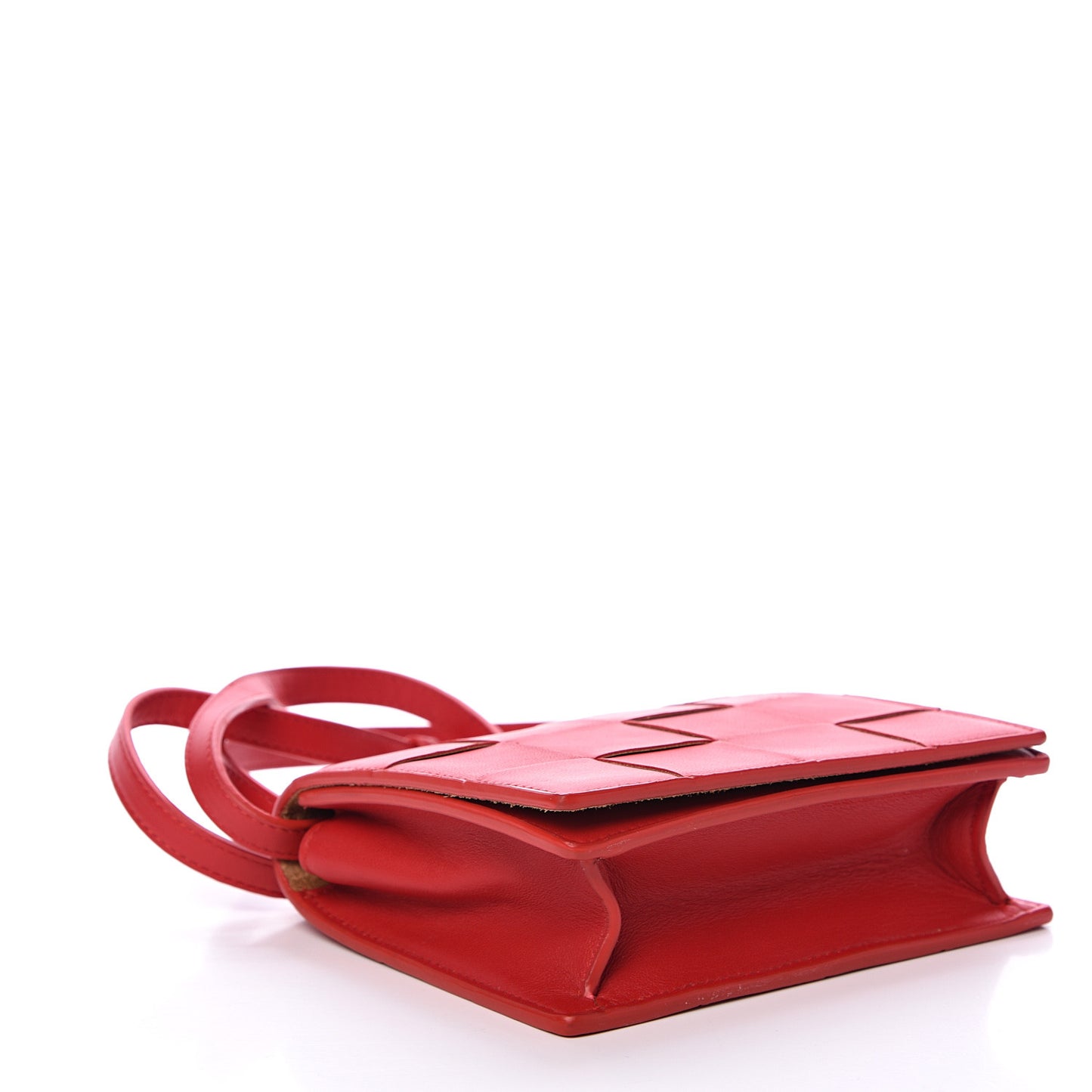 Nappa Maxi Intrecciato Mini Cassette Crossbody Bright Red
