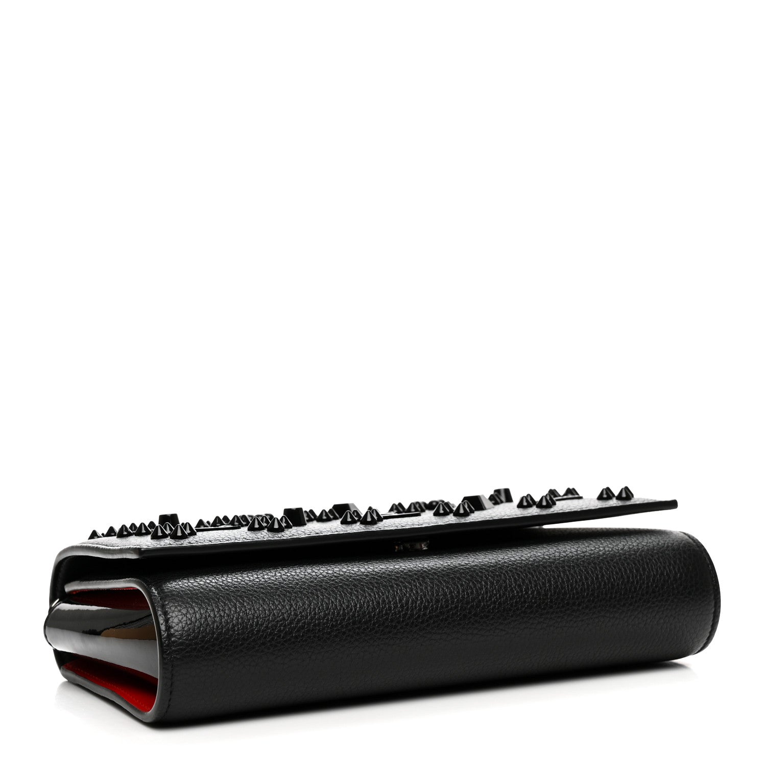 Christian Louboutin Calfskin Spikes Loubinthesky Paloma Clutch Black 4 of 11