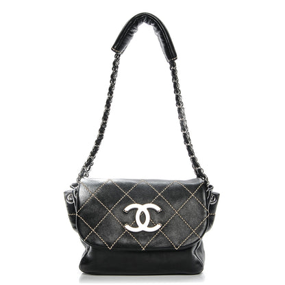 Chanel Lambskin Small Contrast Stitch Surpique Accordion Flap Black 1 of 7
