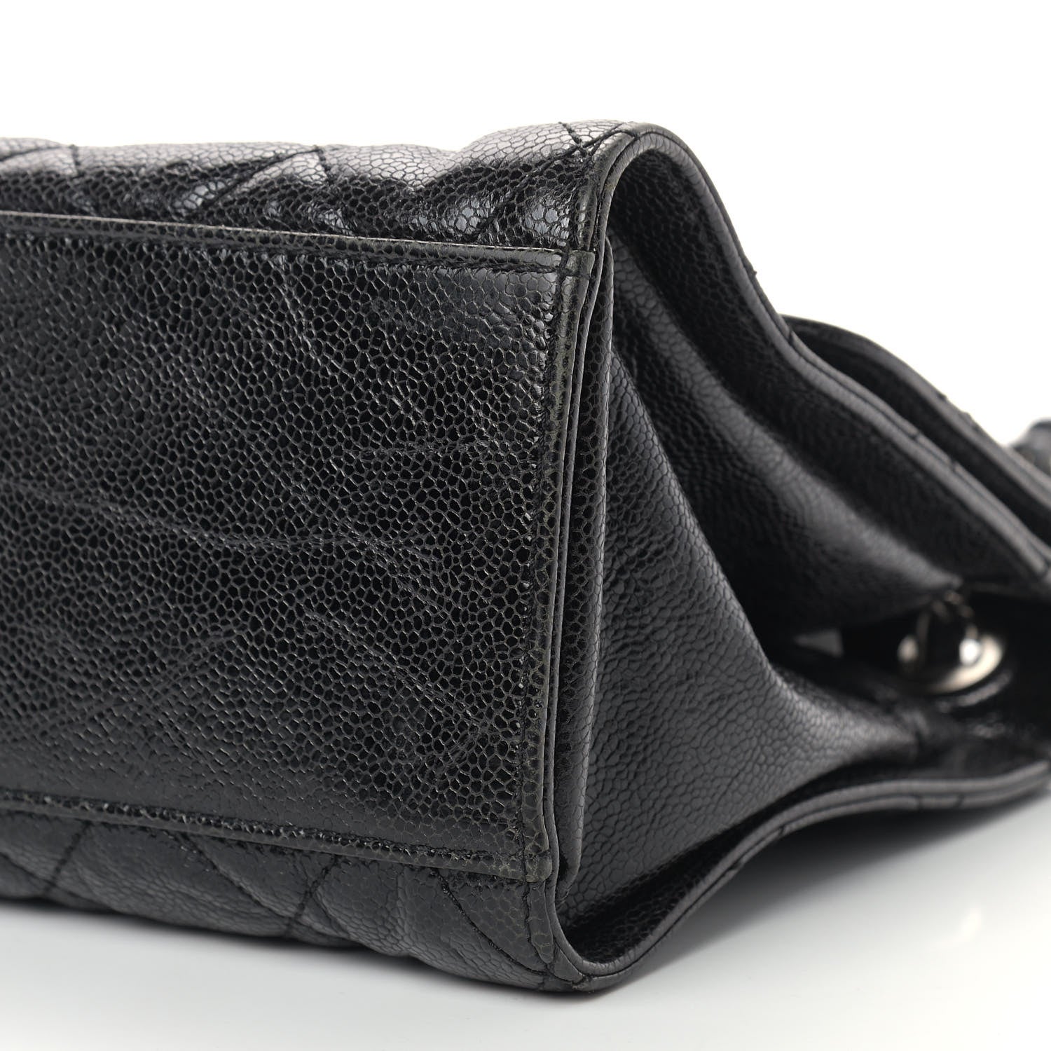 Chanel Crumpled Grained Calfskin Jumbo CC Crave Flap Black 9 of 10