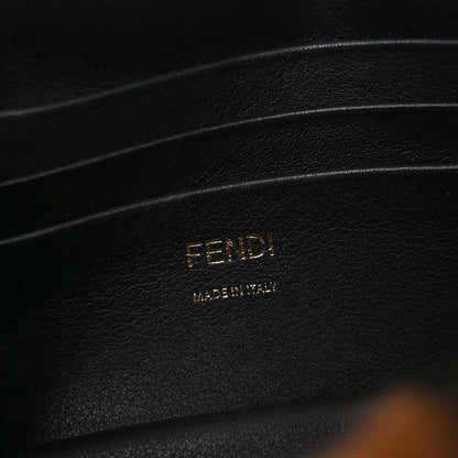 Fendi Shearling Vitello Dolce Macro FF 1974 Mini Baguette Tobacco Black 6 of 10
