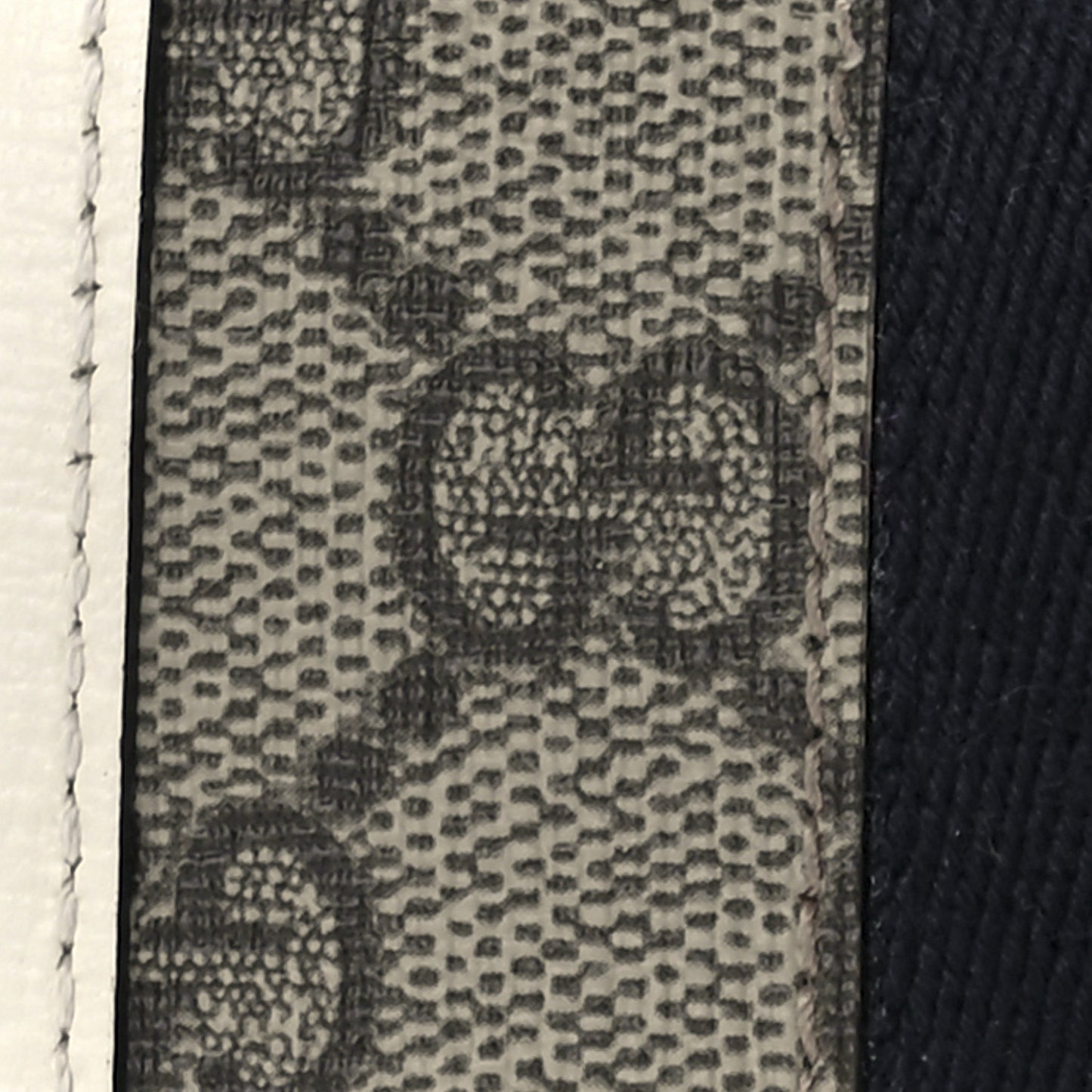 GG Supreme Monogram Textured Dollar Calfskin Web Jackie 1961 Card Case Beige Ebony Mystic White