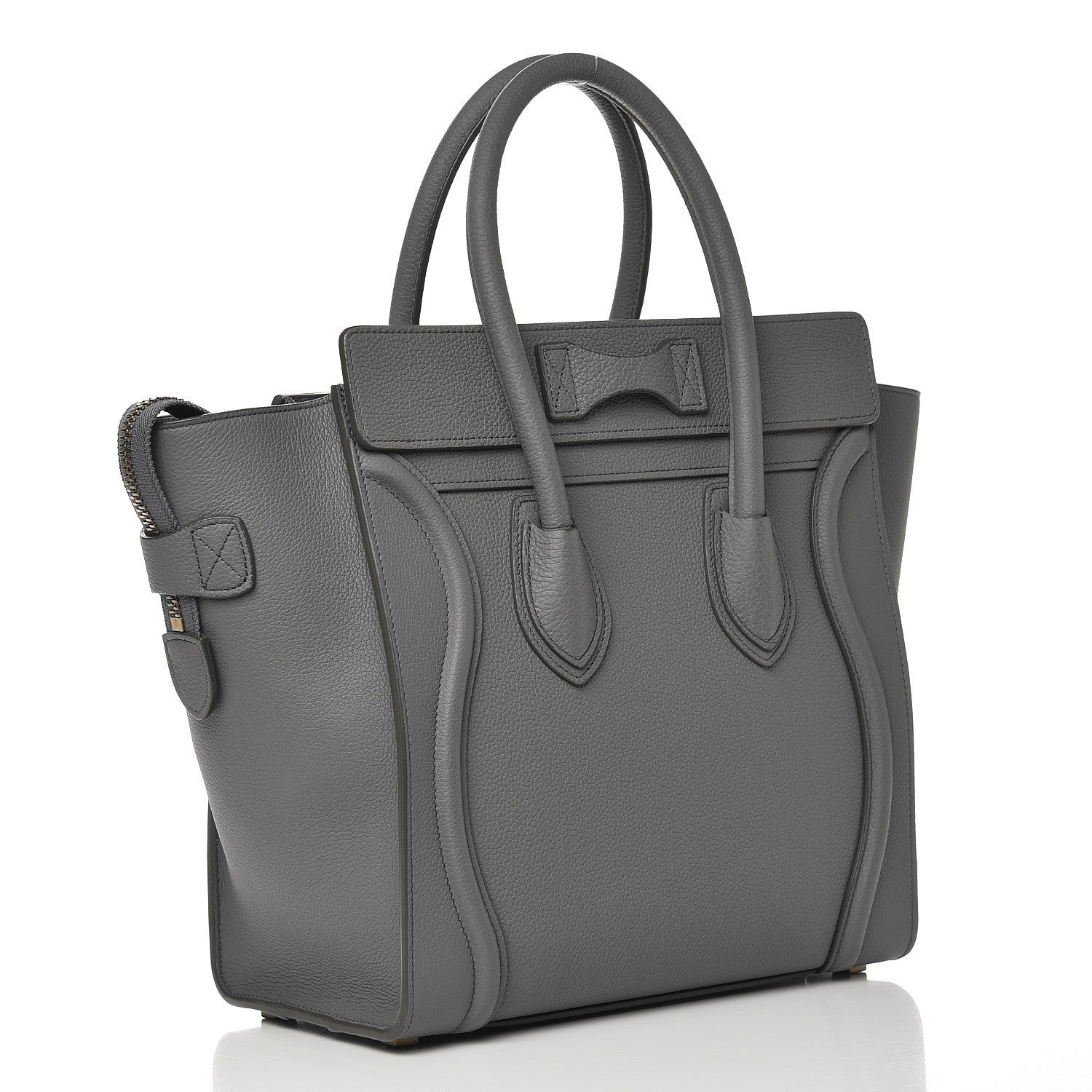 Celine Baby Drummed Calfskin Micro Luggage Kohl 3 of 7