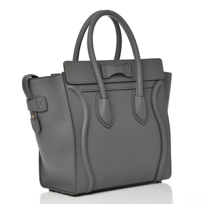 Celine Baby Drummed Calfskin Micro Luggage Kohl 3 of 7