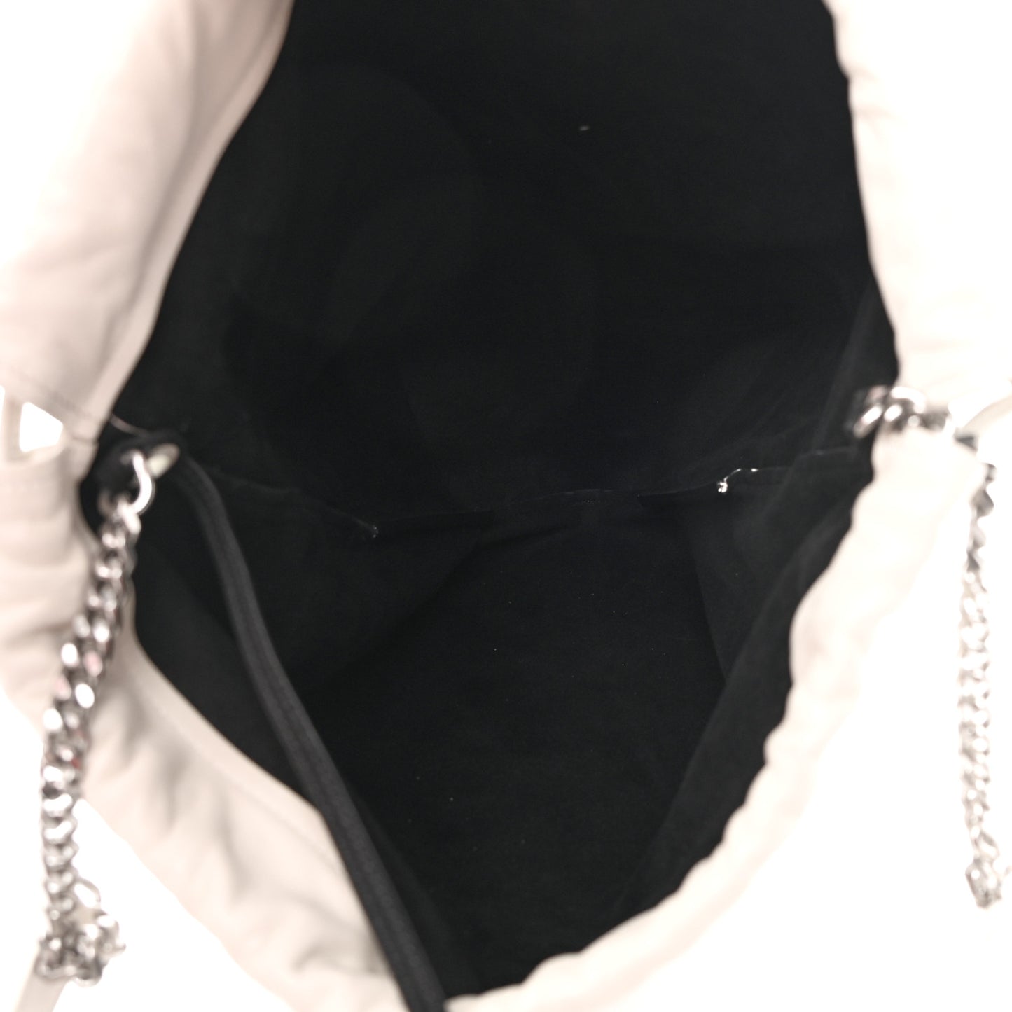 Lambskin Teddy Drawstring Bag Crema Soft