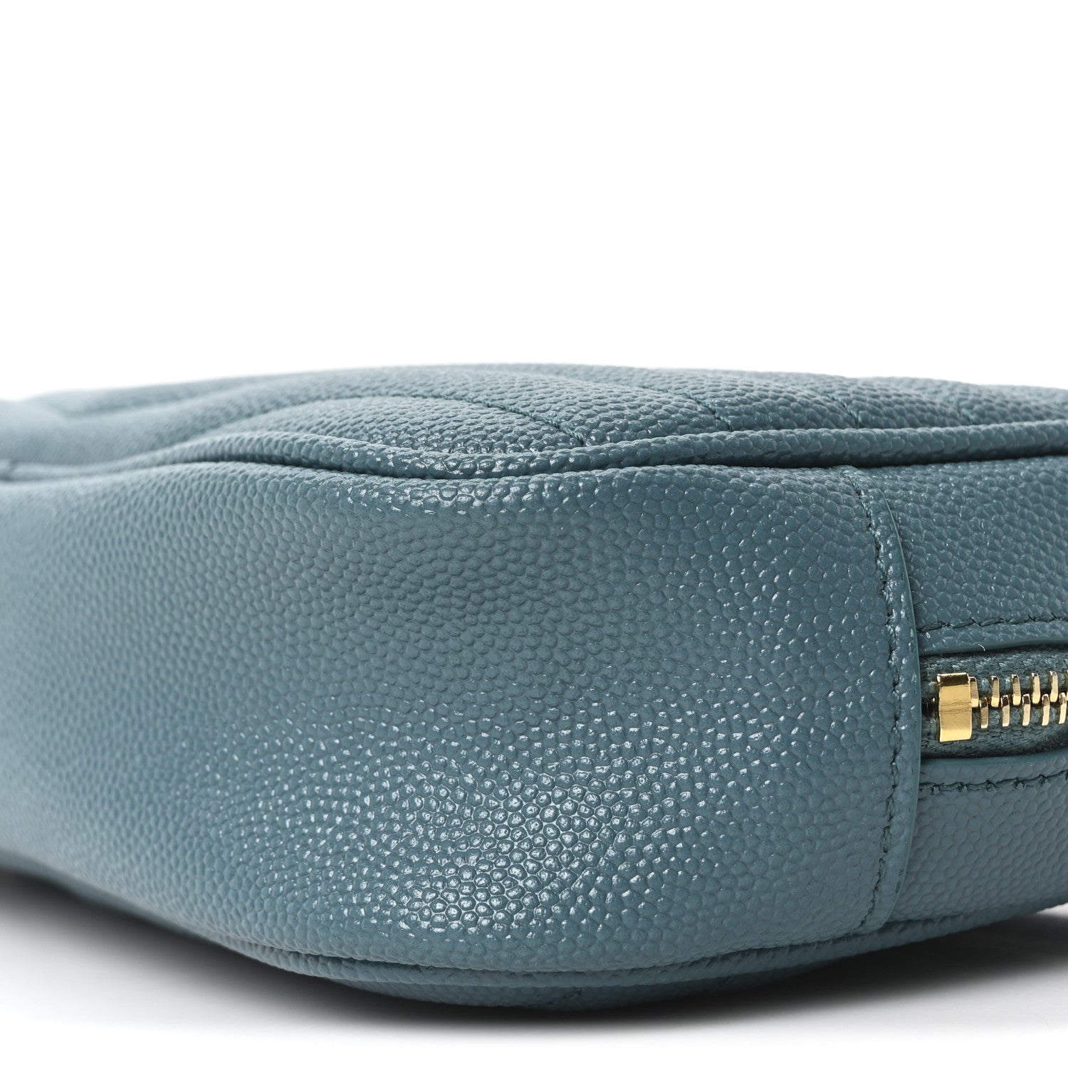 Saint Laurent Grain De Poudre Matelasse Monogram Mini Lou Camera Bag Blue Vert 10 of 11