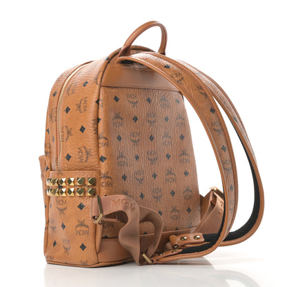 MCM Visetos Small Side Stud Stark Backpack Cognac 3 of 10