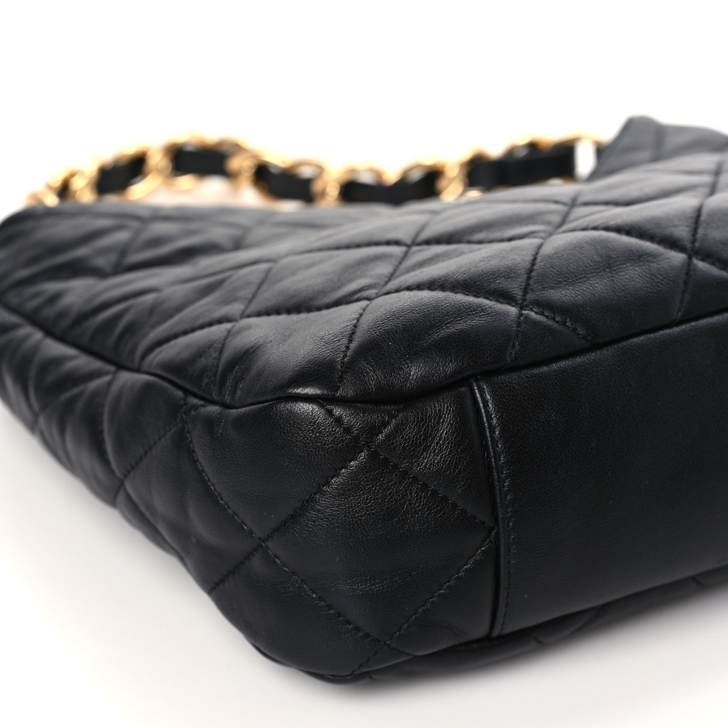 Chanel Lambskin Quilted Large CC Funky Town Hobo Black 8 of 9