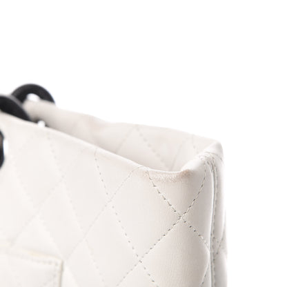 Chanel Calfskin Quilted Large Cambon Tote White Black 11 of 18
