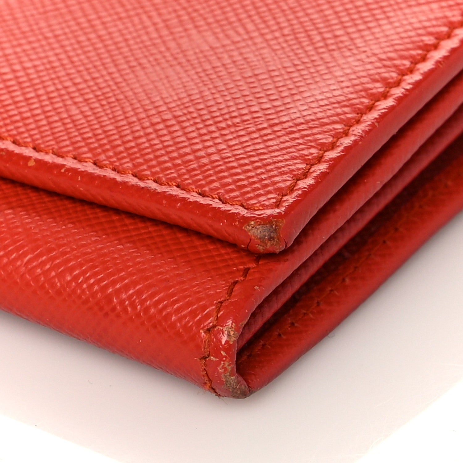 Prada Saffiano Triangle Continental Flap Wallet Peonia 10 of 11