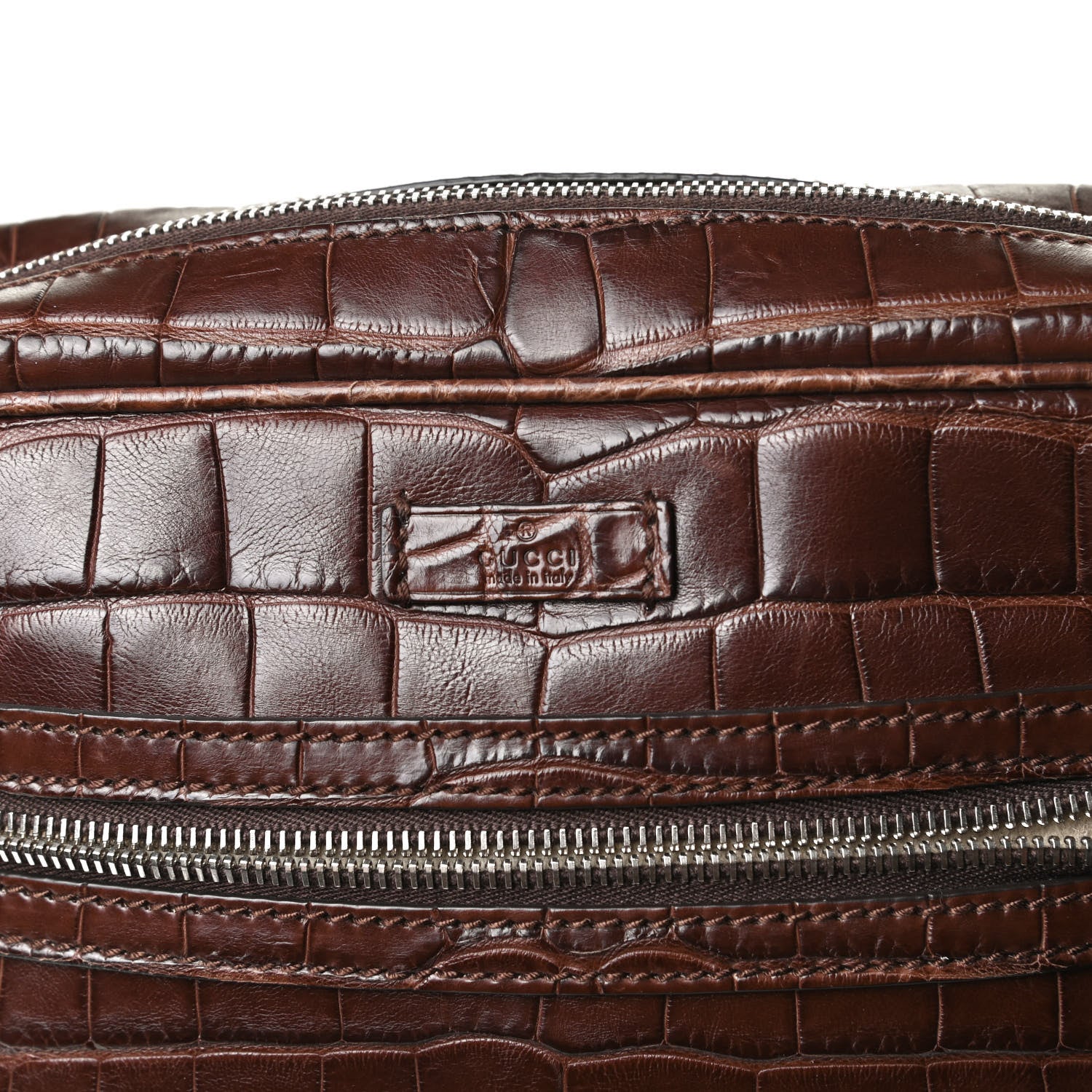 Gucci Crocodile Medium Messenger Bag Brown 7 of 16