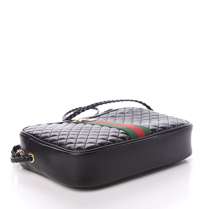 Gucci Calfskin Web Trapuntata Small GG Shoulder Bag Black 3 of 8