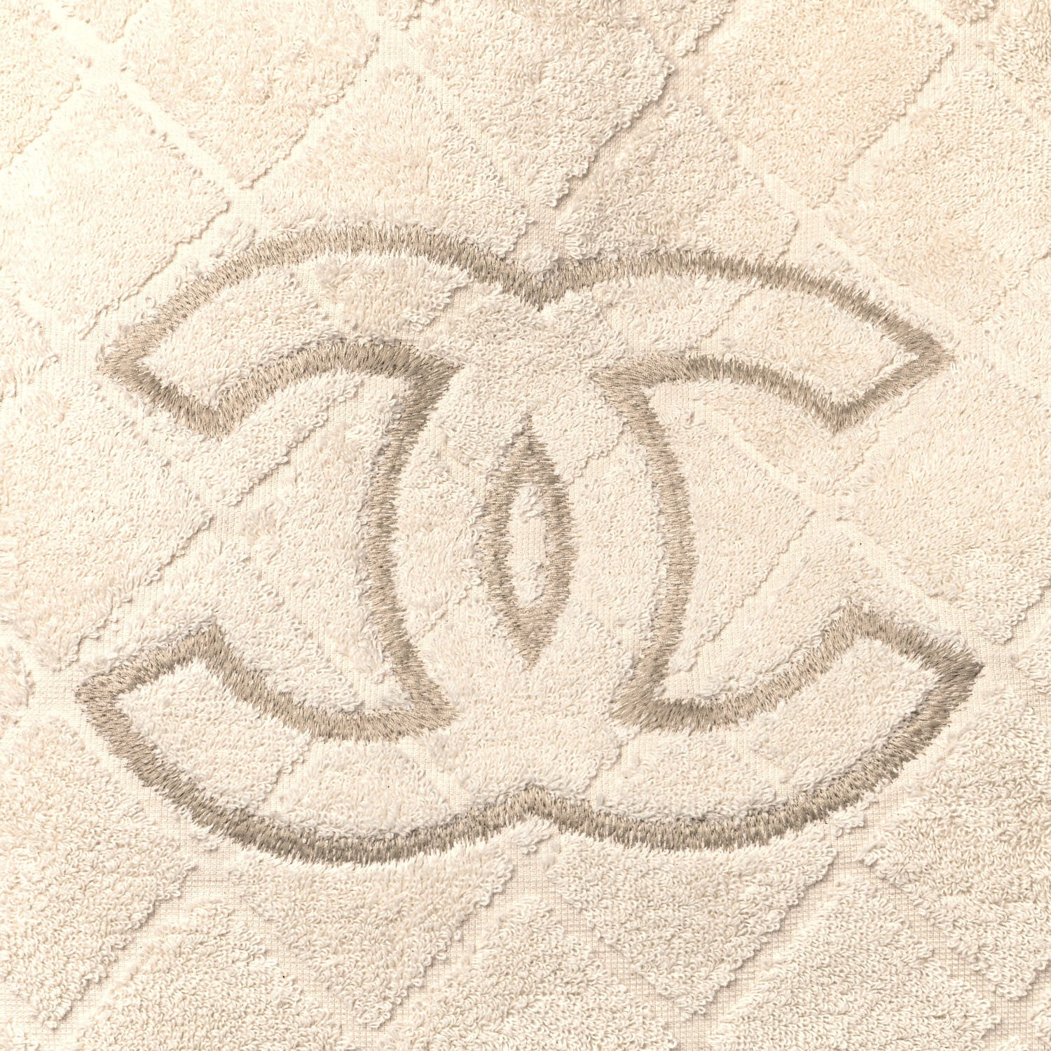 Chanel Terry Cotton CC Beach Tote Towel Set Ivory 9 of 19