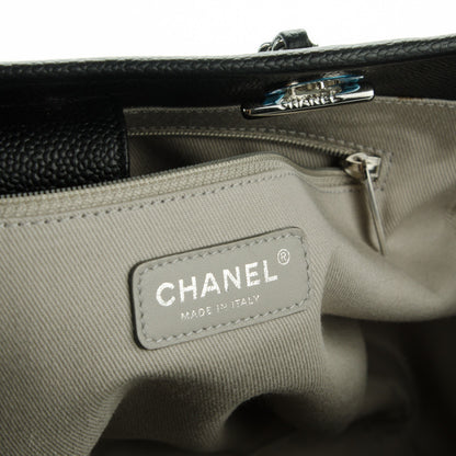 Chanel Glazed Calfskin Small Deauville Tote Black 6 of 7