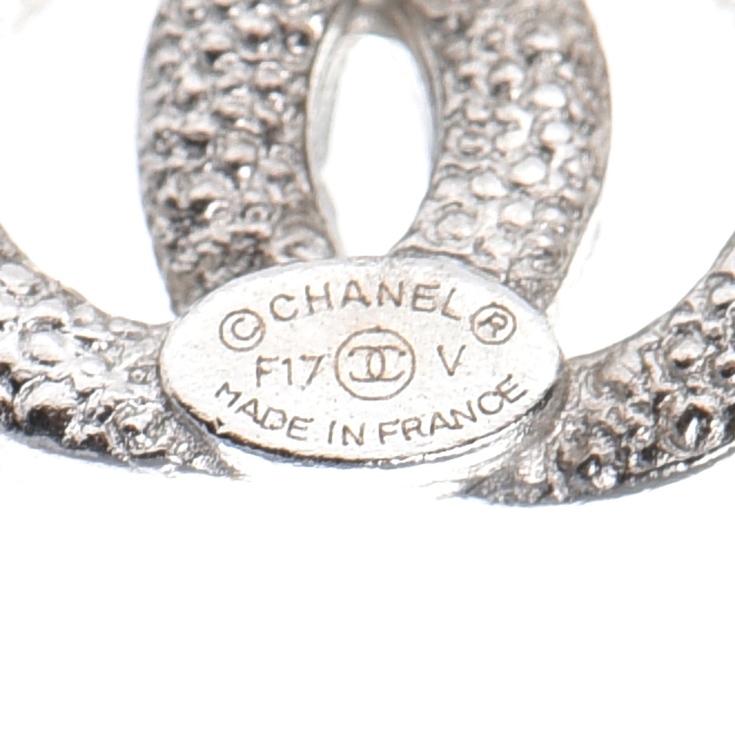Chanel Crystal CC Earrings Silver 5 of 6