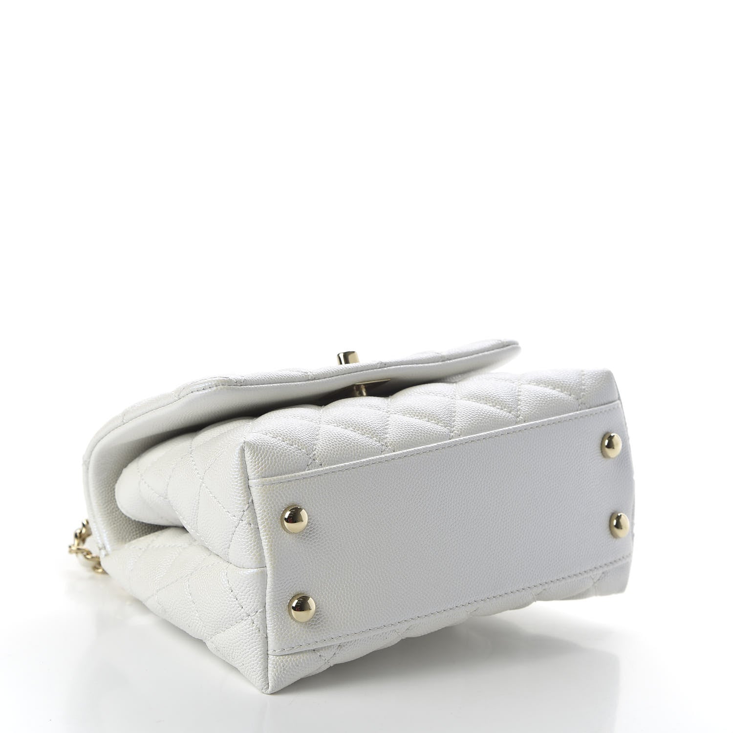 Chanel Iridescent Caviar Quilted Extra Mini Coco Handle Flap Ivory 4 of 10