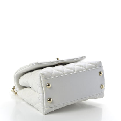Chanel Iridescent Caviar Quilted Extra Mini Coco Handle Flap Ivory 4 of 10