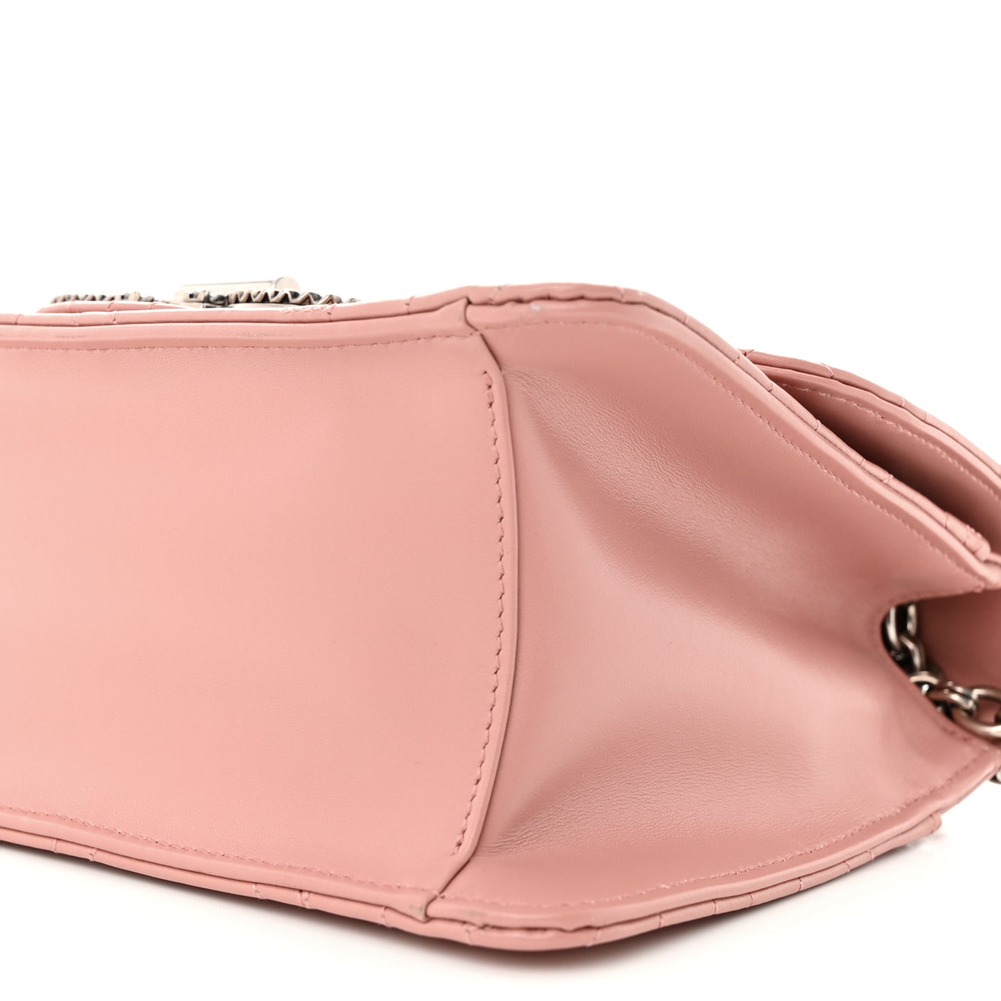 Calfskin Quilted Gancini Flap Bag Antique Rose